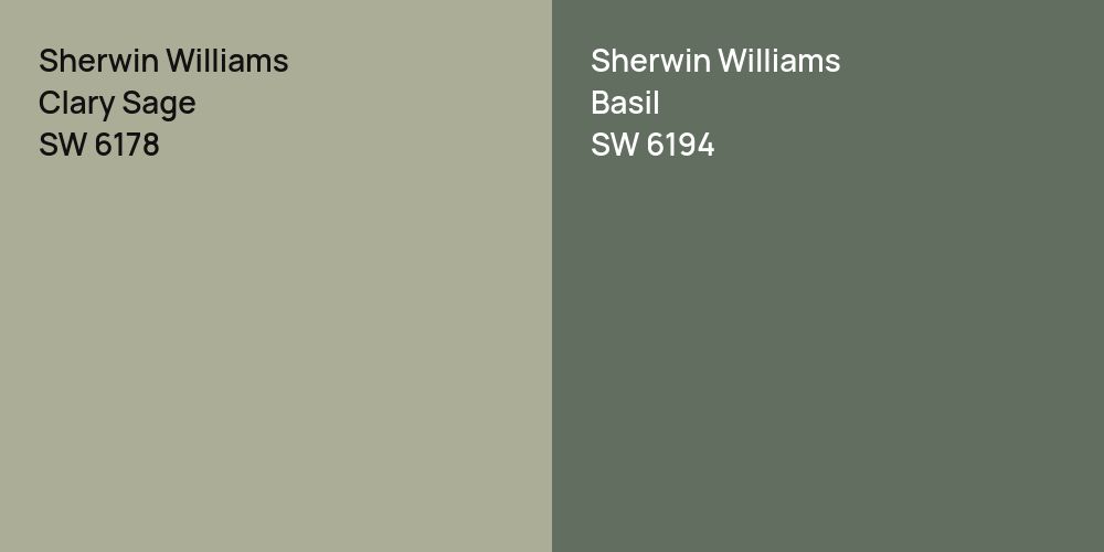 Sherwin Williams Clary Sage vs. Sherwin Williams Basil