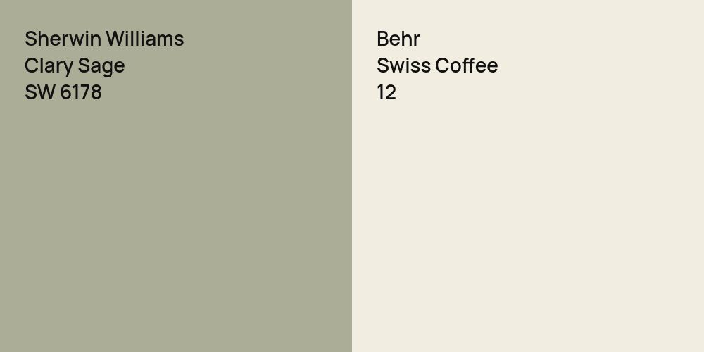 Sherwin Williams Clary Sage vs. Behr Swiss Coffee