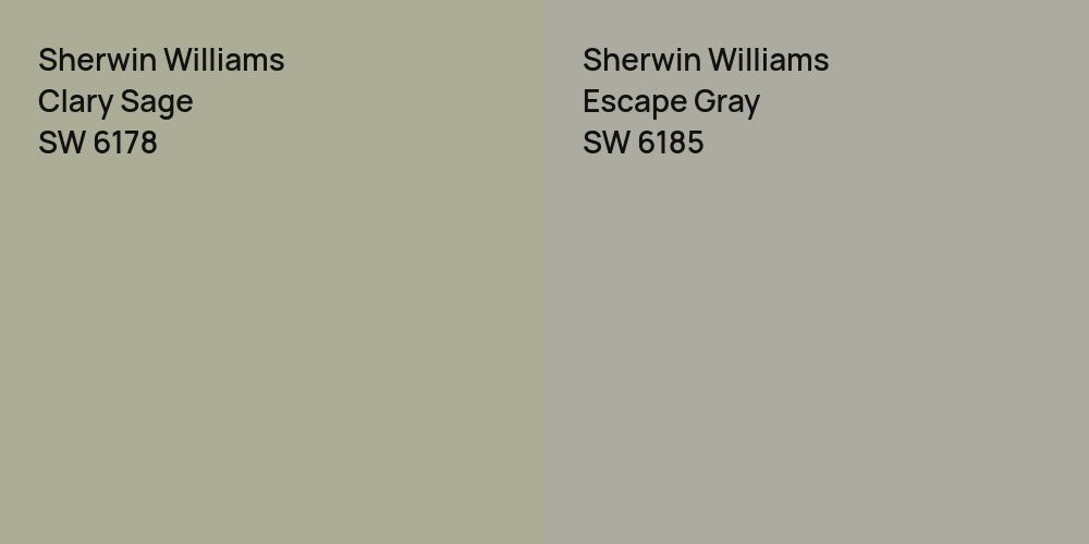 Sherwin Williams Clary Sage vs. Sherwin Williams Escape Gray