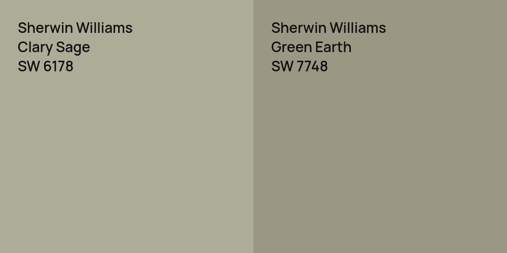 Sherwin Williams Clary Sage vs. Sherwin Williams Green Earth