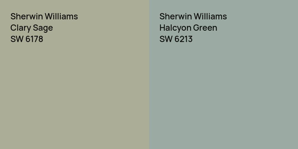 Sherwin Williams Clary Sage vs. Sherwin Williams Halcyon Green