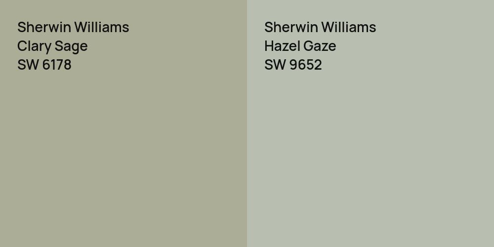 Sherwin Williams Clary Sage vs. Sherwin Williams Hazel Gaze