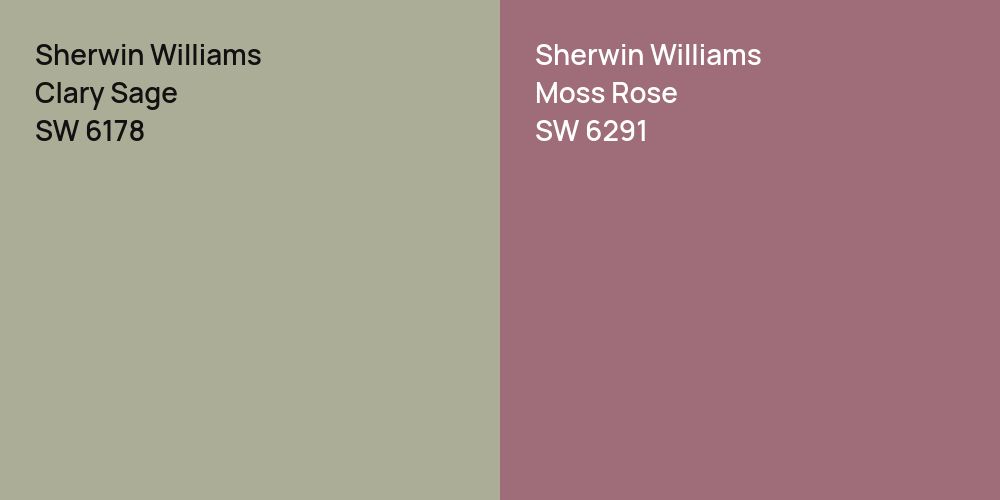 Sherwin Williams Clary Sage vs. Sherwin Williams Moss Rose