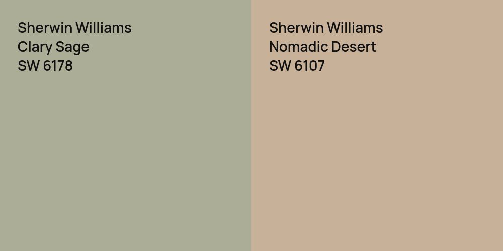 Sherwin Williams Clary Sage vs. Sherwin Williams Nomadic Desert