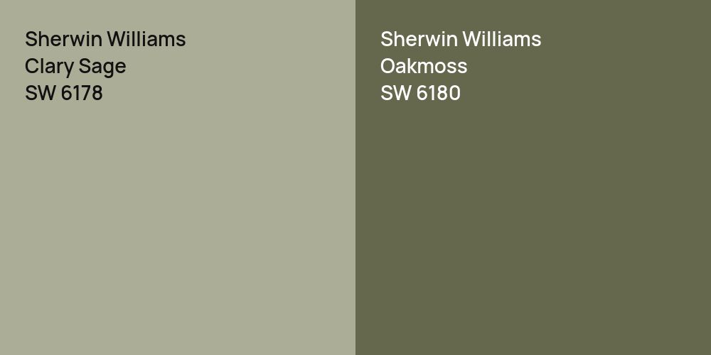 Sherwin Williams Clary Sage vs. Sherwin Williams Oakmoss