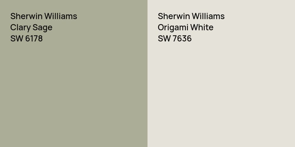 Sherwin Williams Clary Sage vs. Sherwin Williams Origami White