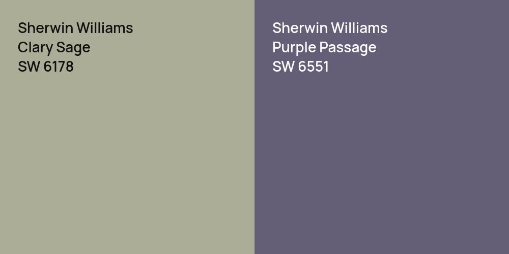 Sherwin Williams Clary Sage vs. Sherwin Williams Purple Passage