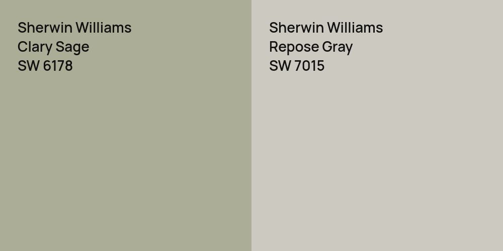 Sherwin Williams Clary Sage vs. Sherwin Williams Repose Gray