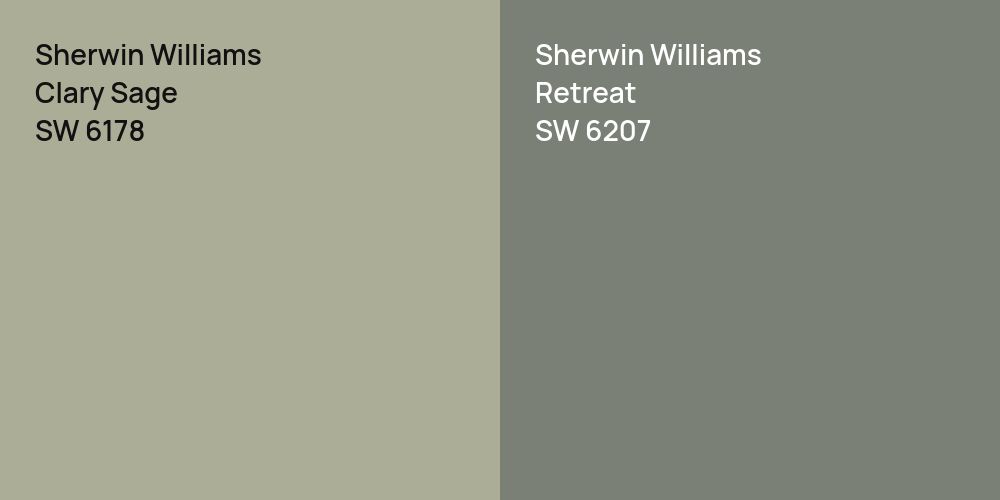 Sherwin Williams Clary Sage vs. Sherwin Williams Retreat