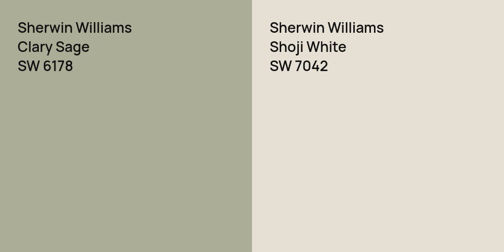 Sherwin Williams Clary Sage vs. Sherwin Williams Shoji White