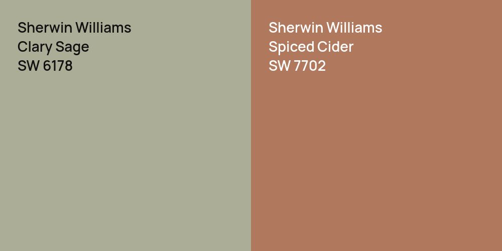 Sherwin Williams Clary Sage vs. Sherwin Williams Spiced Cider