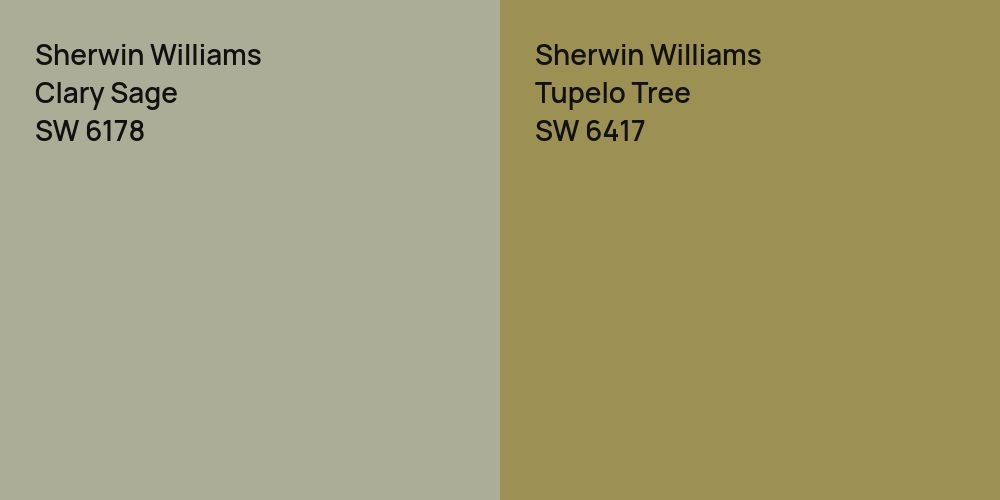 Sherwin Williams Clary Sage vs. Sherwin Williams Tupelo Tree