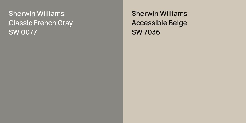 Sherwin Williams Classic French Gray vs. Sherwin Williams Accessible Beige