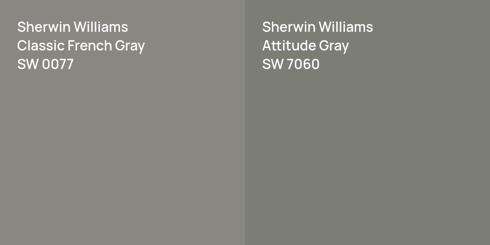 Sherwin Williams Classic French Gray vs. Sherwin Williams Attitude Gray