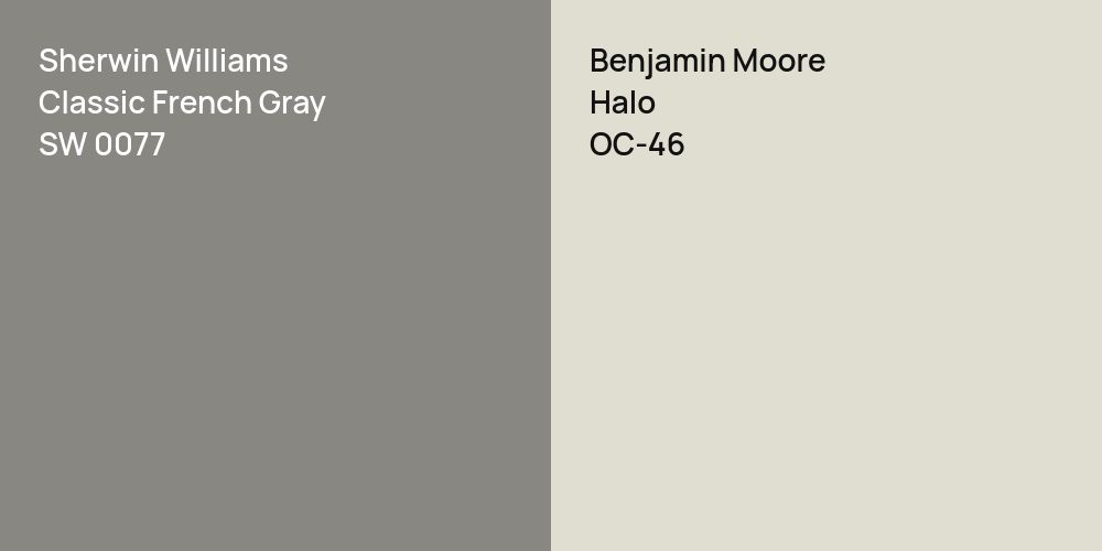 Sherwin Williams Classic French Gray vs. Benjamin Moore Halo