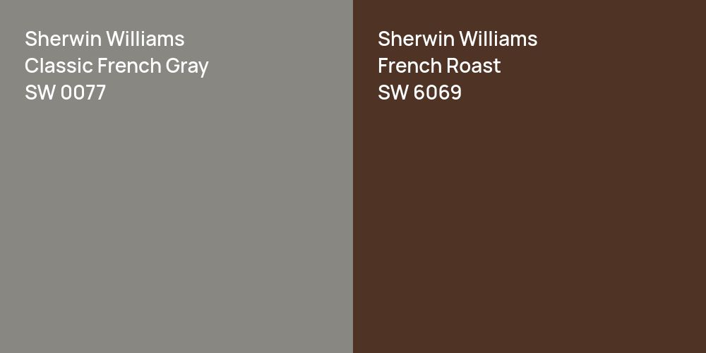 Sherwin Williams Classic French Gray vs. Sherwin Williams French Roast