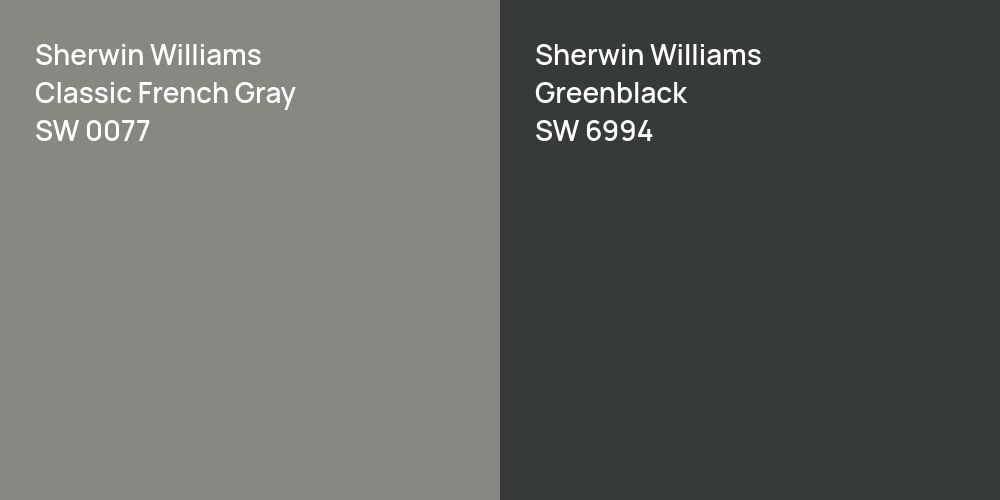 Sherwin Williams Classic French Gray vs. Sherwin Williams Greenblack