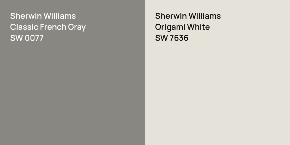 Sherwin Williams Classic French Gray vs. Sherwin Williams Origami White