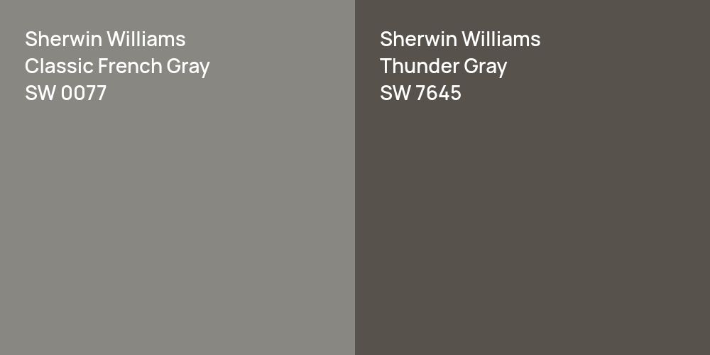 Sherwin Williams Classic French Gray vs. Sherwin Williams Thunder Gray