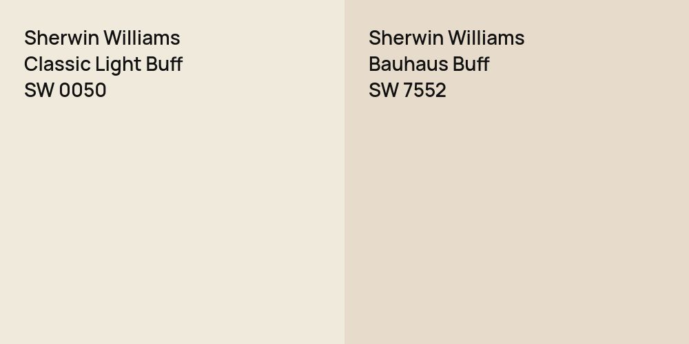 Sherwin Williams Classic Light Buff vs. Sherwin Williams Bauhaus Buff