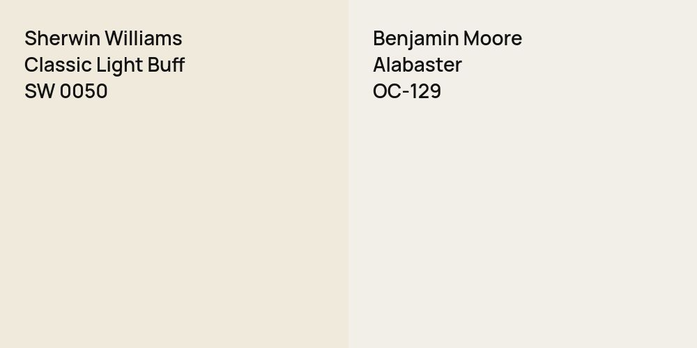 Sherwin Williams Classic Light Buff vs. Benjamin Moore Alabaster