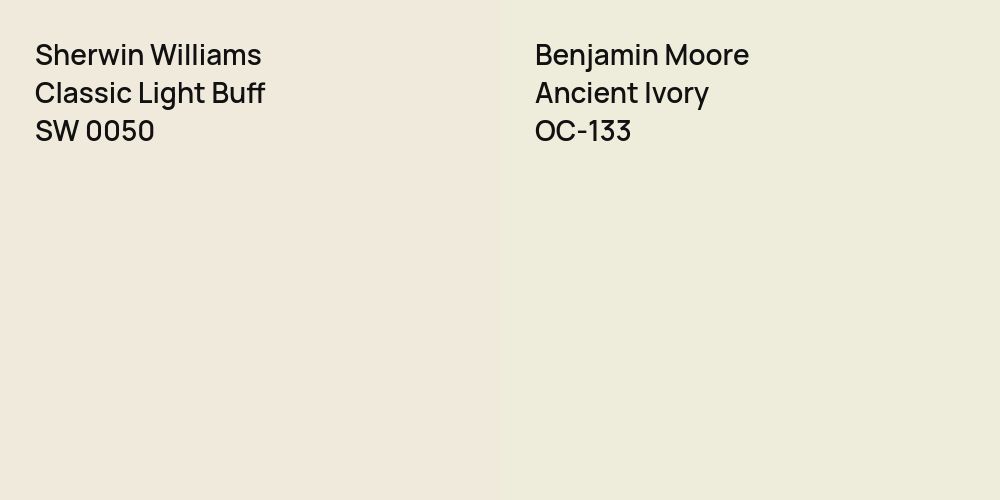 Sherwin Williams Classic Light Buff vs. Benjamin Moore Ancient Ivory