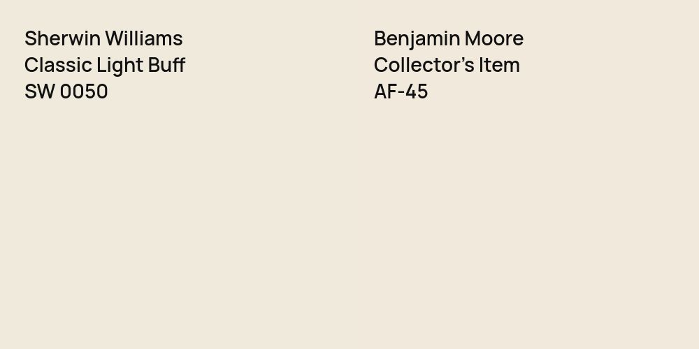 Sherwin Williams Classic Light Buff vs. Benjamin Moore Collector's Item