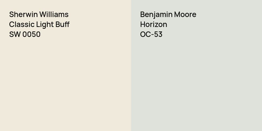 Sherwin Williams Classic Light Buff vs. Benjamin Moore Horizon