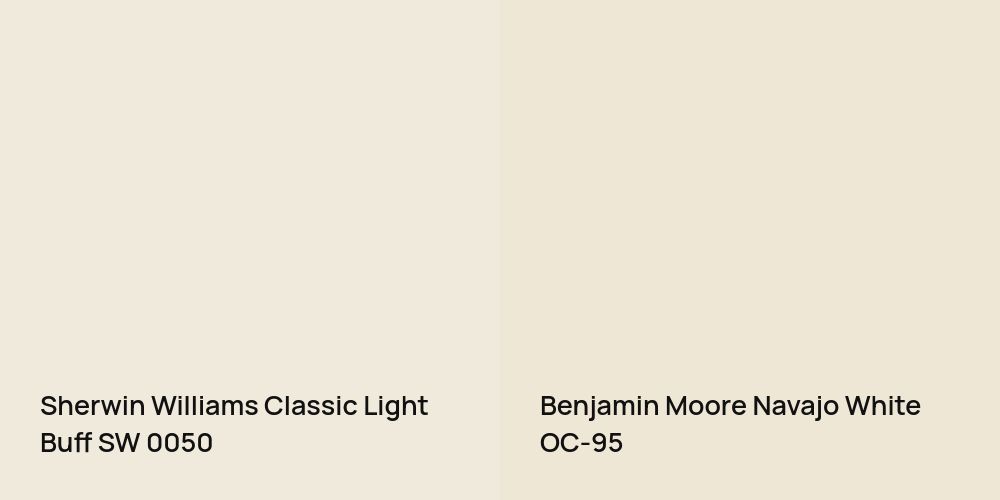 Sherwin Williams Classic Light Buff vs. Benjamin Moore Navajo White