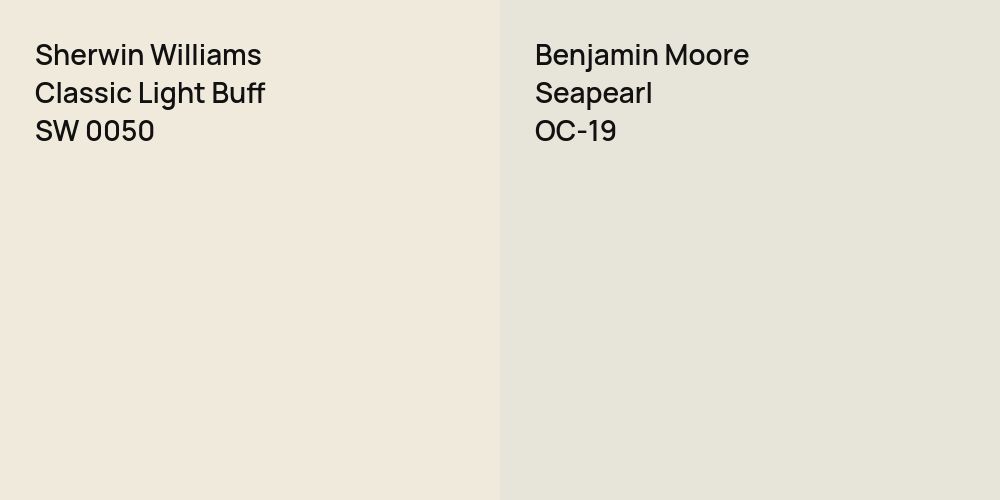 Sherwin Williams Classic Light Buff vs. Benjamin Moore Seapearl