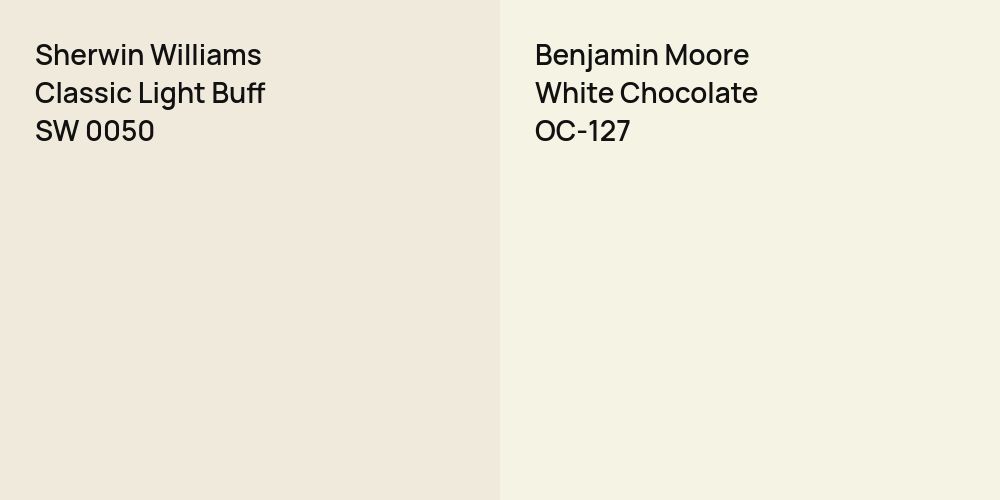 Sherwin Williams Classic Light Buff vs. Benjamin Moore White Chocolate