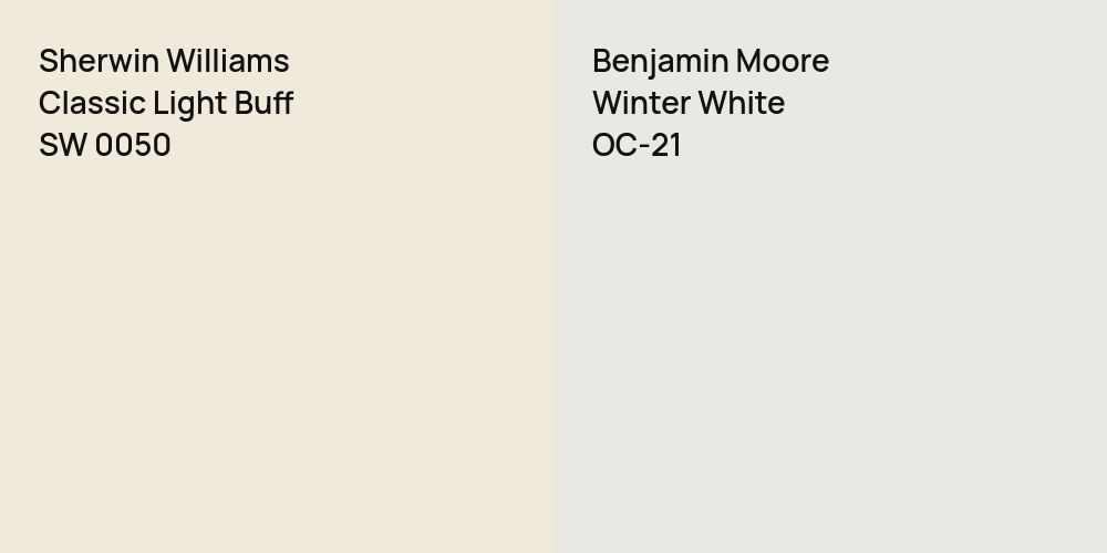 Sherwin Williams Classic Light Buff vs. Benjamin Moore Winter White