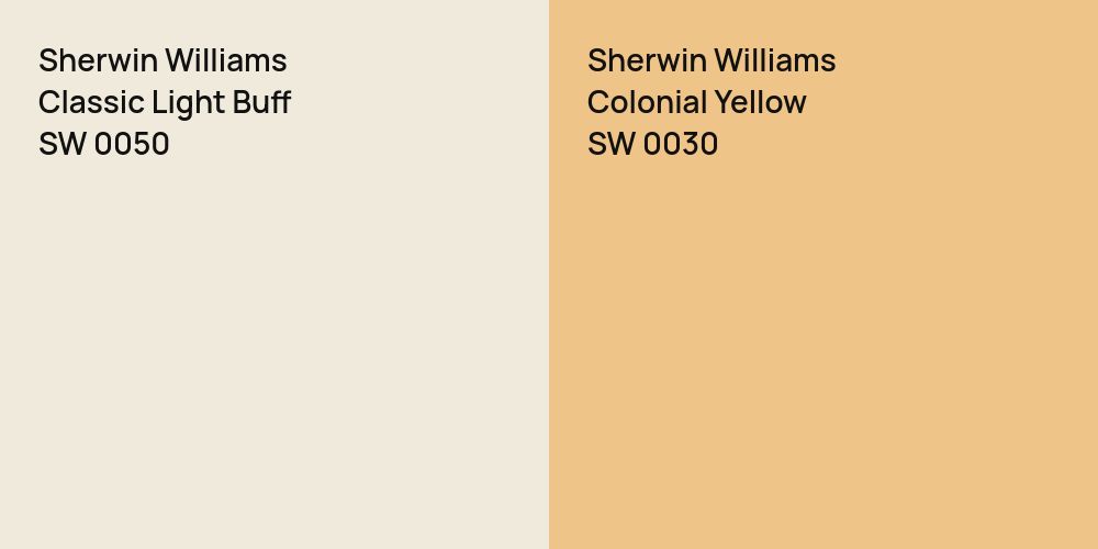 Sherwin Williams Classic Light Buff vs. Sherwin Williams Colonial Yellow