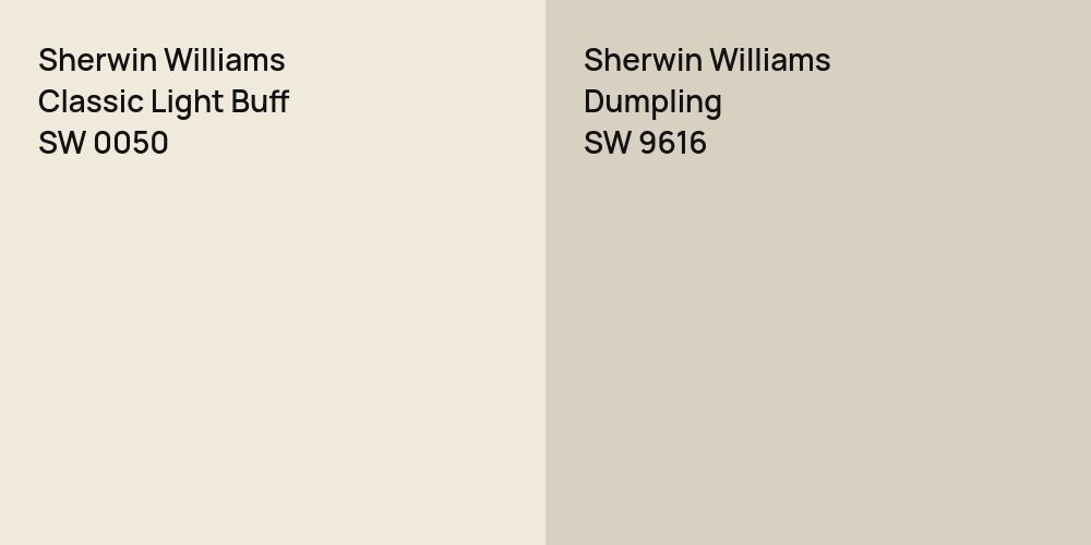 Sherwin Williams Classic Light Buff vs. Sherwin Williams Dumpling