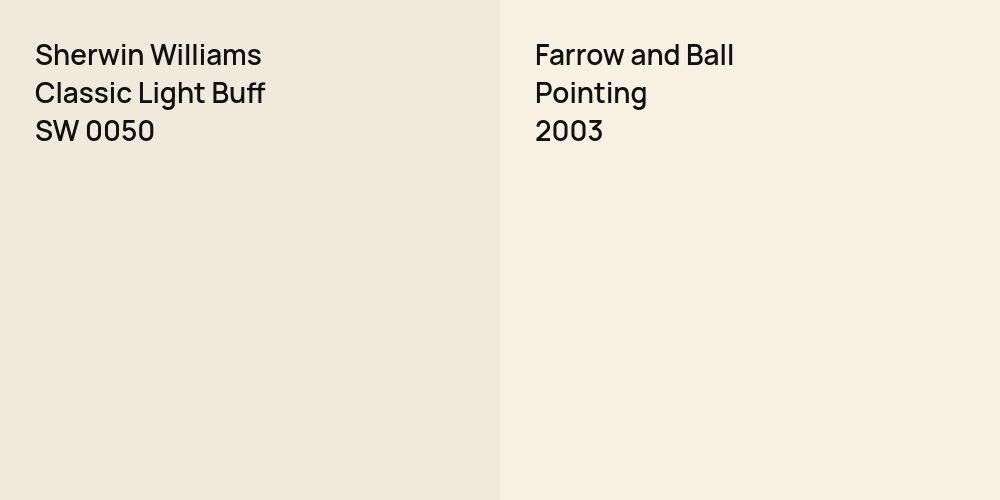 Sherwin Williams Classic Light Buff vs. Farrow and Ball Pointing