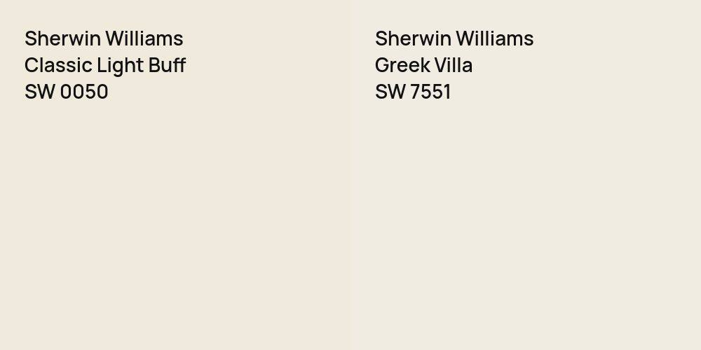 Sherwin Williams Classic Light Buff vs. Sherwin Williams Greek Villa