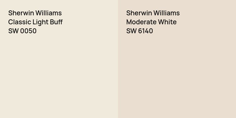 Sherwin Williams Classic Light Buff vs. Sherwin Williams Moderate White