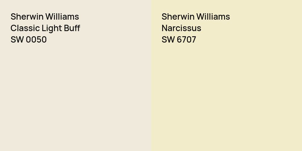 Sherwin Williams Classic Light Buff vs. Sherwin Williams Narcissus