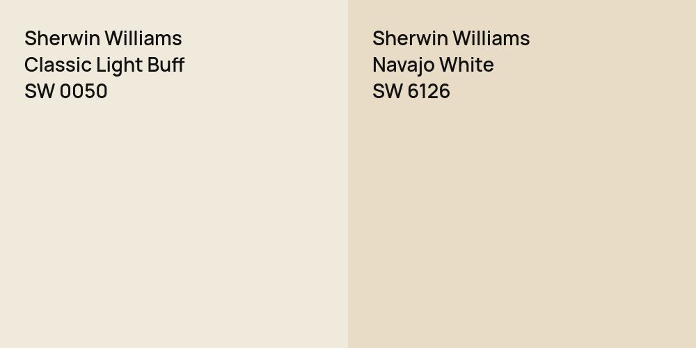 Sherwin Williams Classic Light Buff vs. Sherwin Williams Navajo White