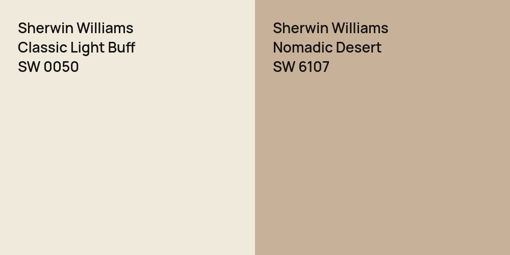 Sherwin Williams Classic Light Buff vs. Sherwin Williams Nomadic Desert