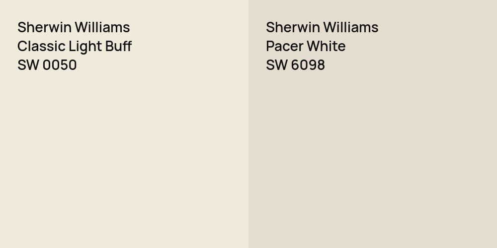 Sherwin Williams Classic Light Buff vs. Sherwin Williams Pacer White