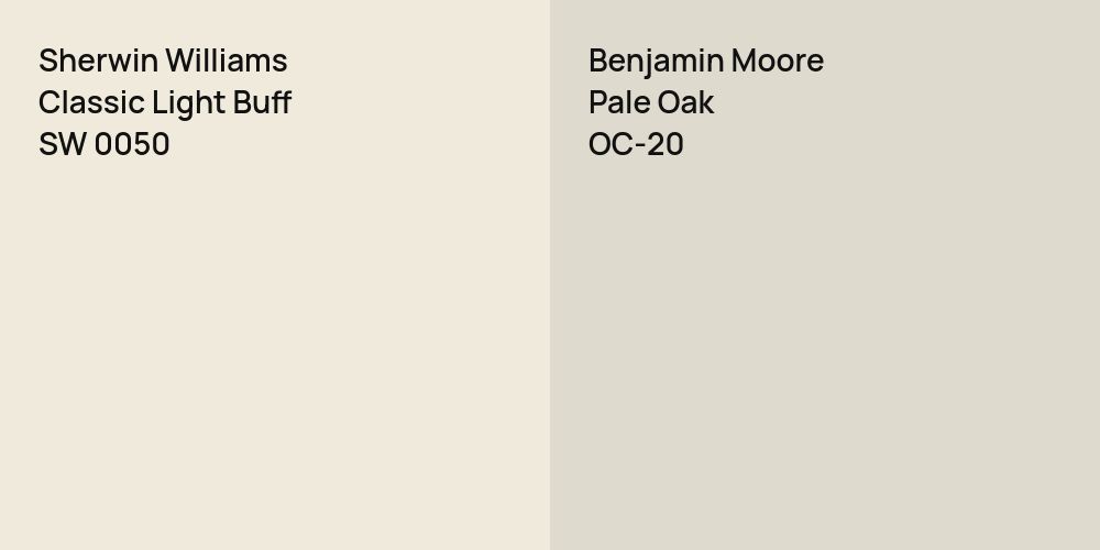 Sherwin Williams Classic Light Buff vs. Benjamin Moore Pale Oak