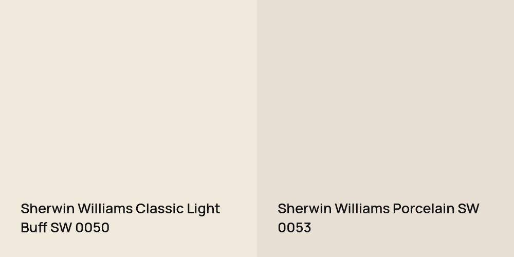 Sherwin Williams Classic Light Buff vs. Sherwin Williams Porcelain