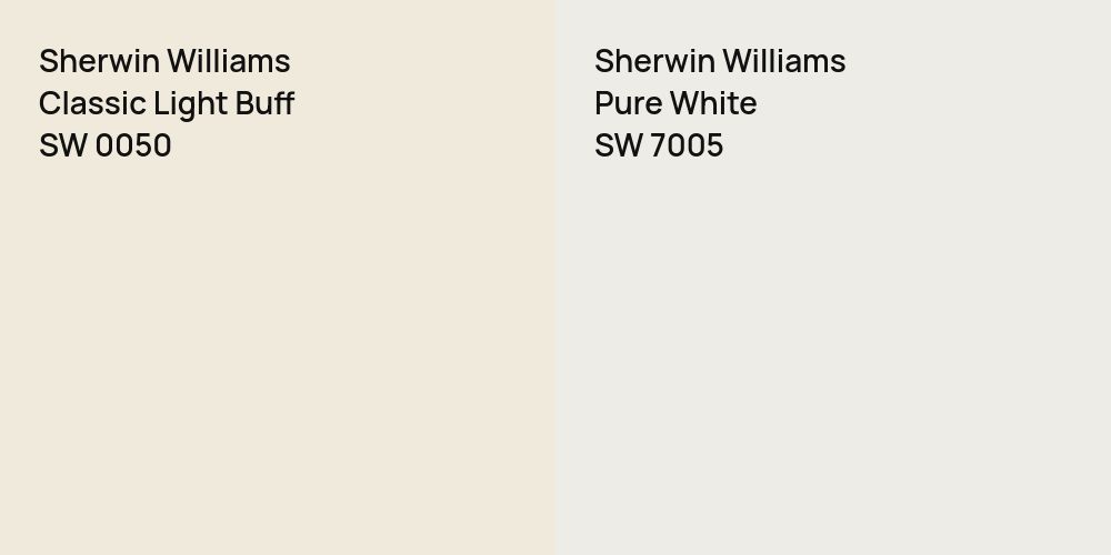 Sherwin Williams Classic Light Buff vs. Sherwin Williams Pure White