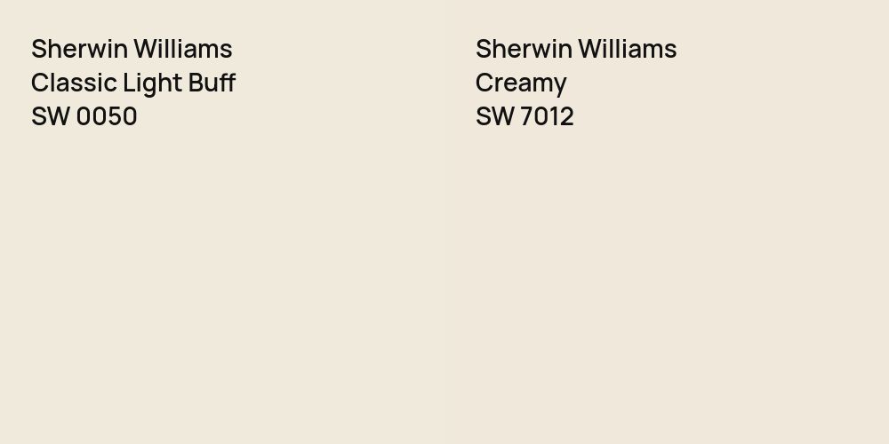 Sherwin Williams Classic Light Buff vs. Sherwin Williams Creamy