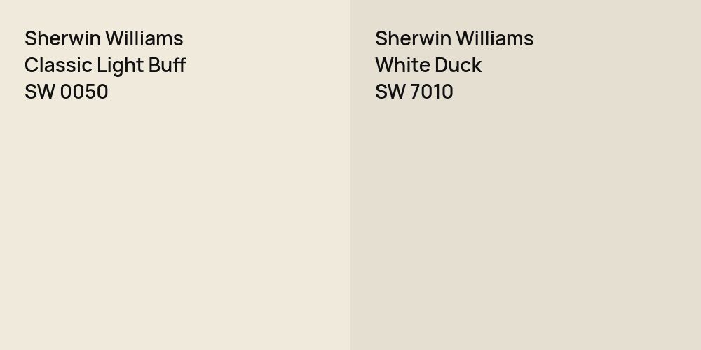 Sherwin Williams Classic Light Buff vs. Sherwin Williams White Duck