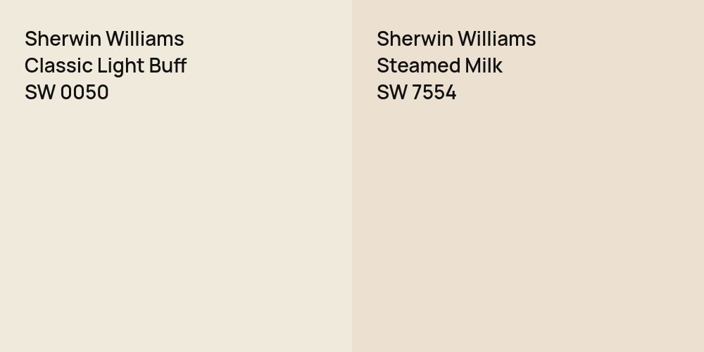 Sherwin Williams Classic Light Buff vs. Sherwin Williams Steamed Milk