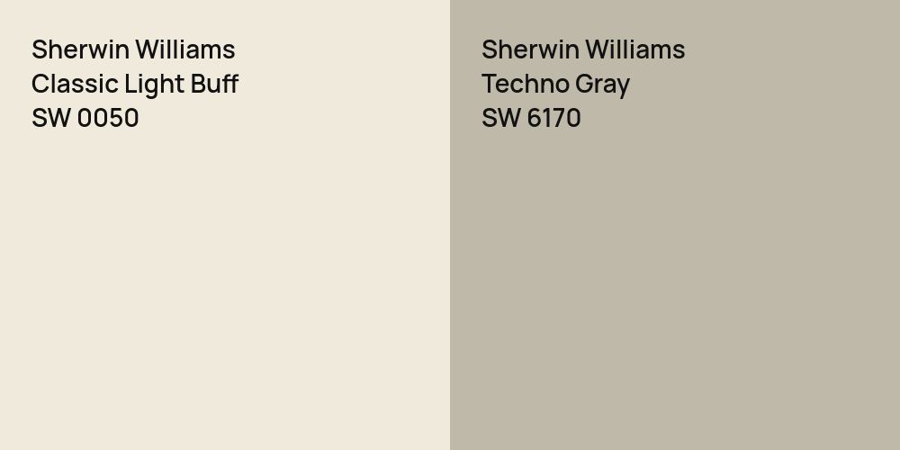 Sherwin Williams Classic Light Buff vs. Sherwin Williams Techno Gray