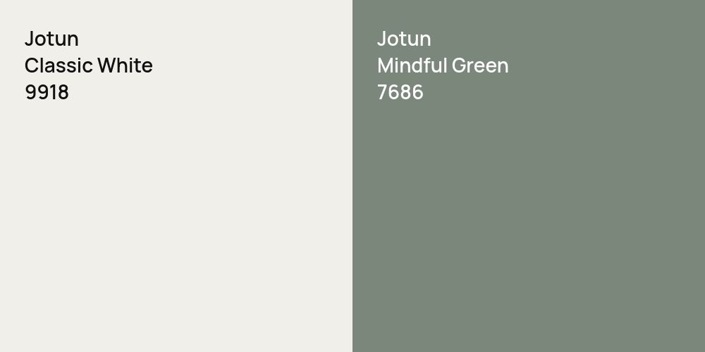 Jotun Classic White vs. Jotun Mindful Green