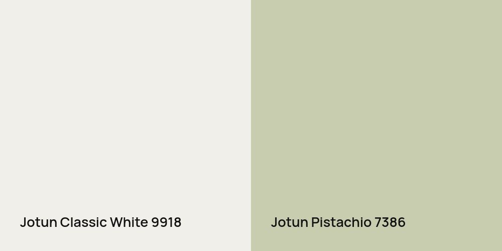 Jotun Classic White vs. Jotun Pistachio